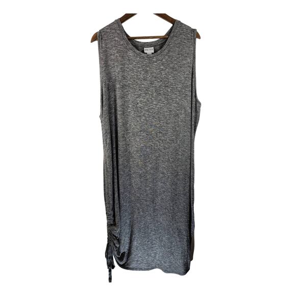 Ava & Viv Sleeveless Summer Casual Comfort Side Ruching  Heather Gray Dress 3X - Picture 1 of 5